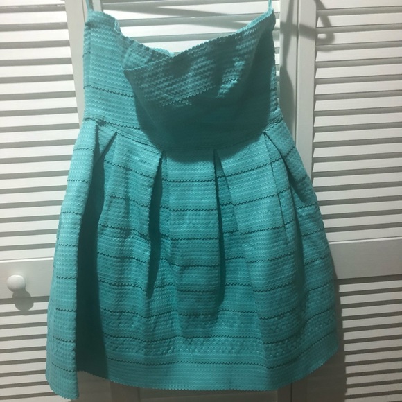 Blue strapless dress - Picture 1 of 3